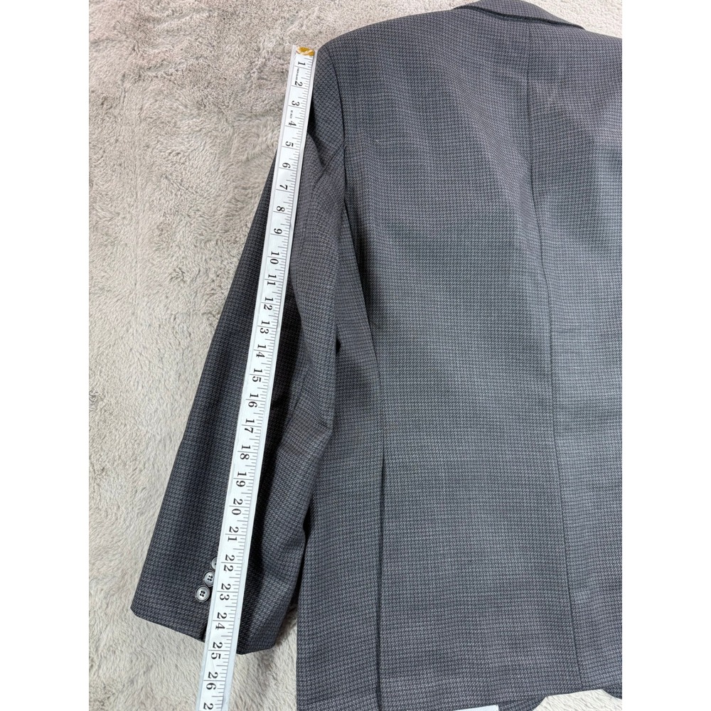 HUGO BOSS Men's Charcoal Micro Check‎ Two Button Blazer Sport Coat Size 44R Wool - Picture 11 of 14
